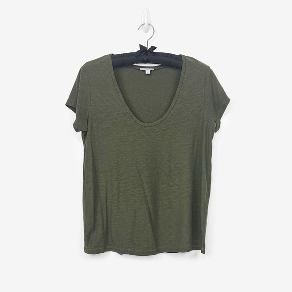James Perse Tops - James Perse Casual T-Shirt Size XL Dark Green Slub Minimalist Layering Earthy